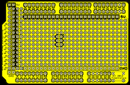 ProtoShield Mega for Arduino, old-style headers - Image 3